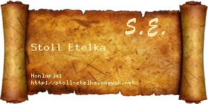 Stoll Etelka névjegykártya